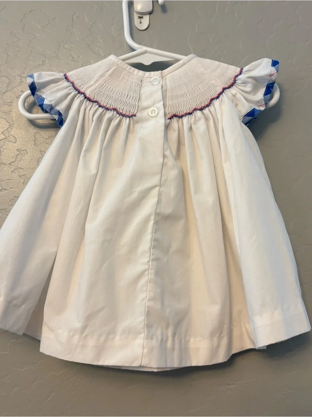 Classic Whimsy white smocked and embroidered sailboat dress size 9 months